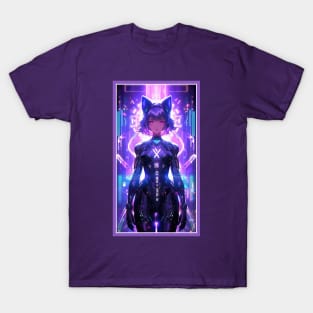 Anime Cute Cat Girl | Quality Anime Girl Artwork | Sci-Fi Manga Girl Anime Art T-Shirt